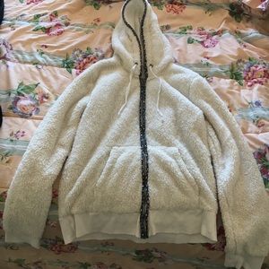 Roxy soft white zip up jacket